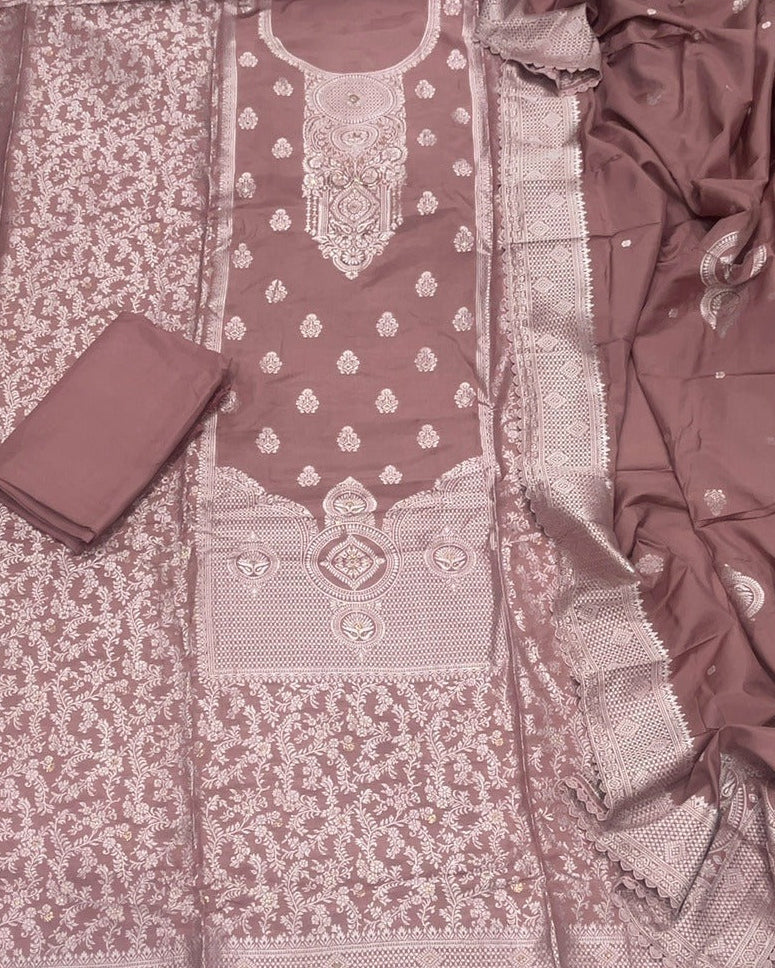 Banarsi Silk Embroidery Suit Set