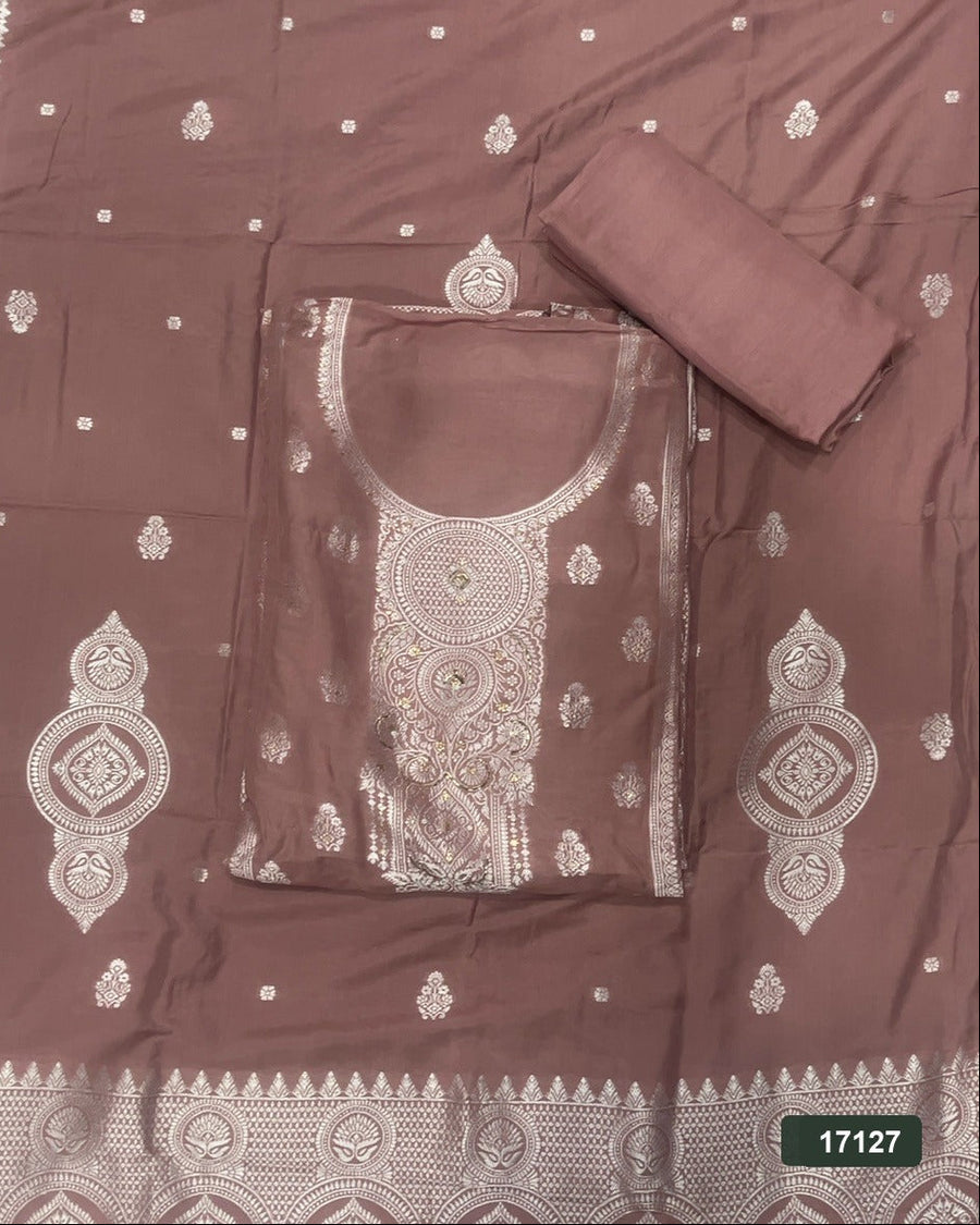 Banarsi Silk Embroidery Suit Set