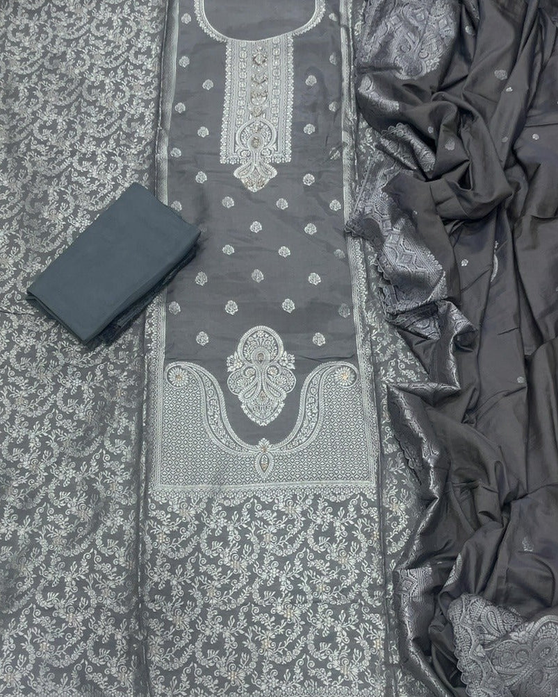 Banarsi Silk Embroidery Suit Set