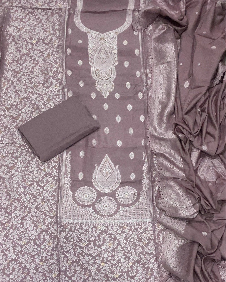 Banarsi Silk Embroidery Suit Set