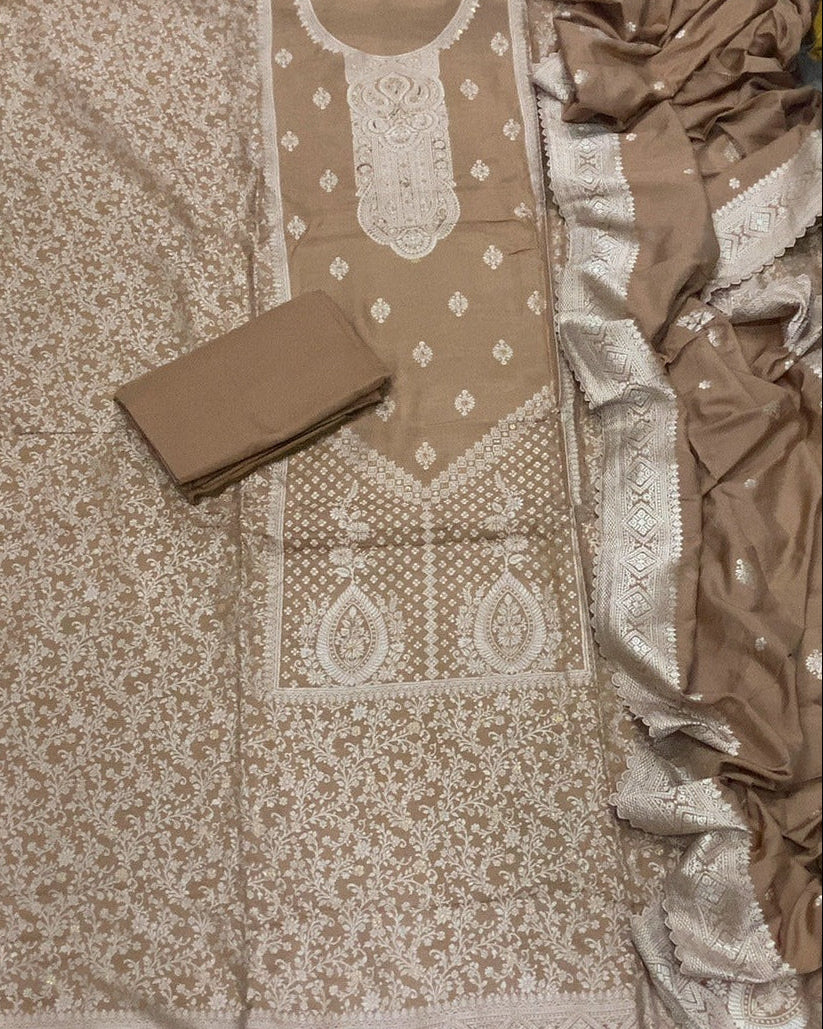 Banarsi Silk Embroidery Suit Set
