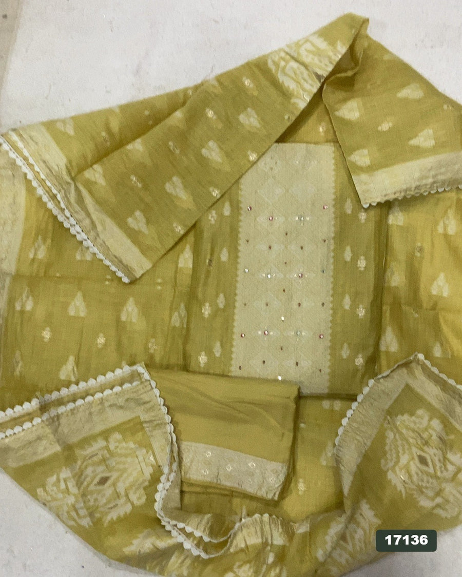 Pure Jamdani Silk Embroidery Suit Set