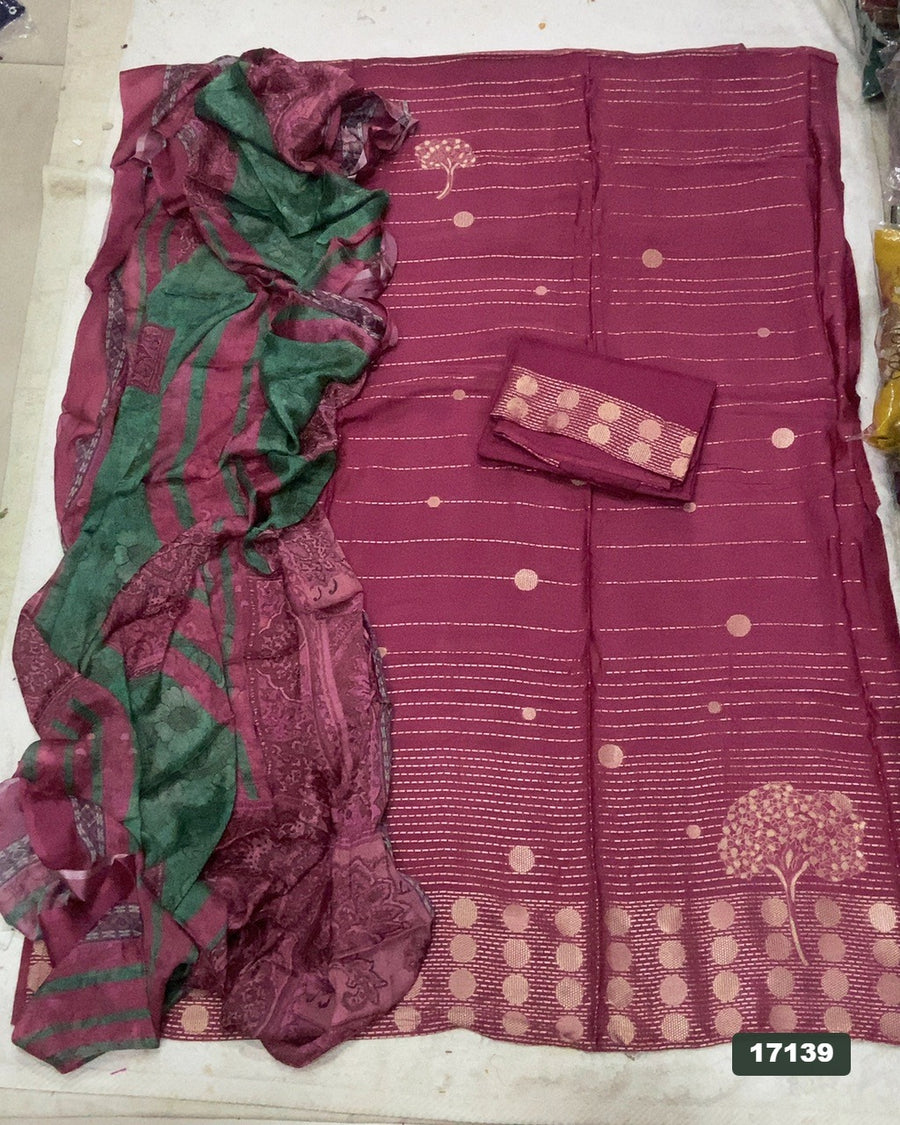 Pure Bamberg Muslin Silk Embroidery Suit Set