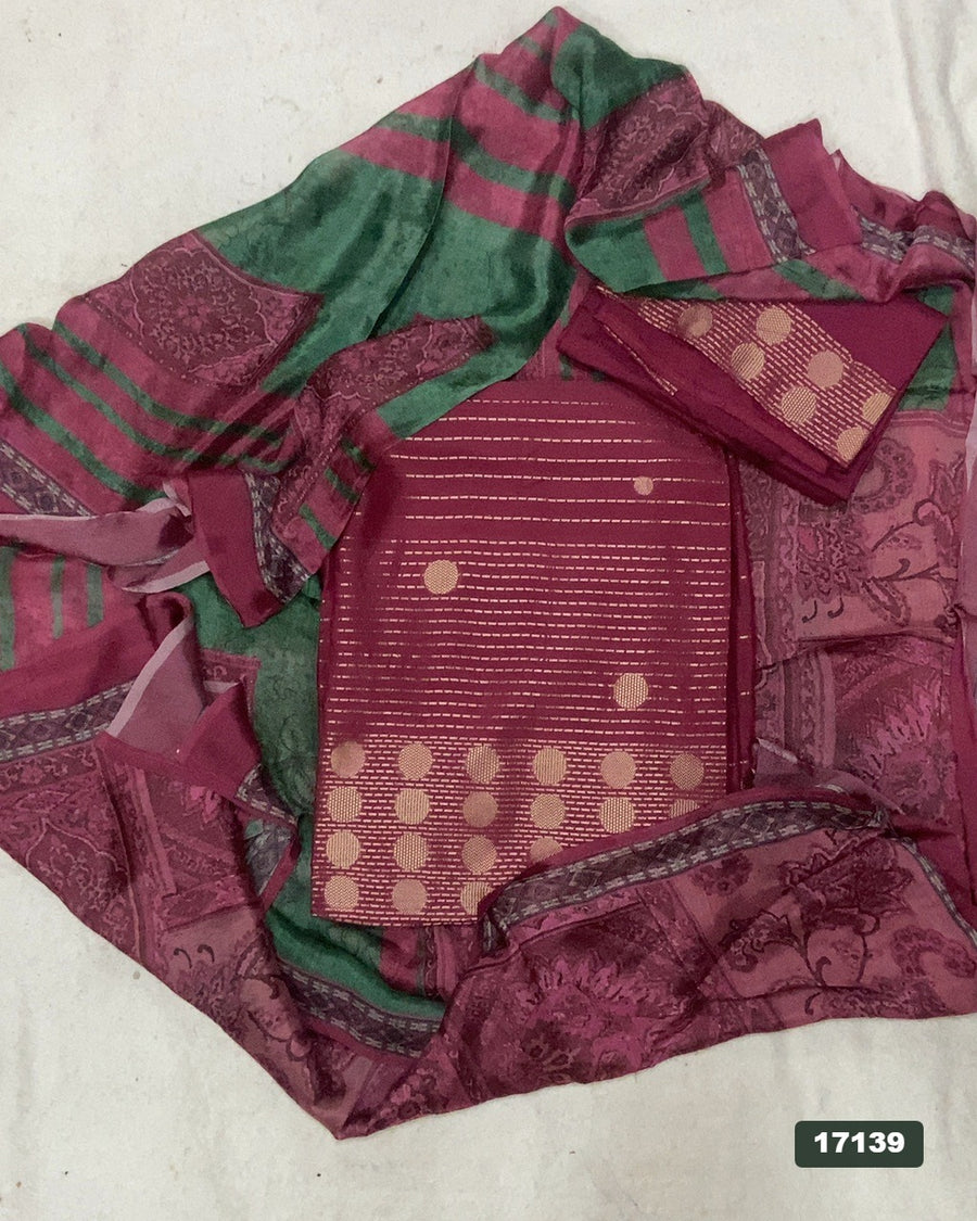 Pure Bamberg Muslin Silk Embroidery Suit Set