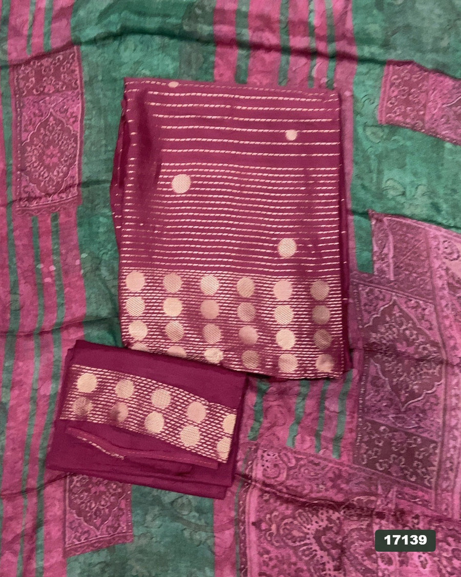 Pure Bamberg Muslin Silk Embroidery Suit Set