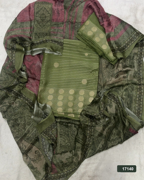 Pure Bamberg Muslin Silk Embroidery Suit Set