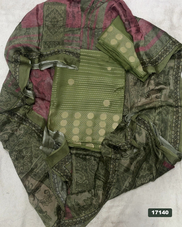 Pure Bamberg Muslin Silk Embroidery Suit Set