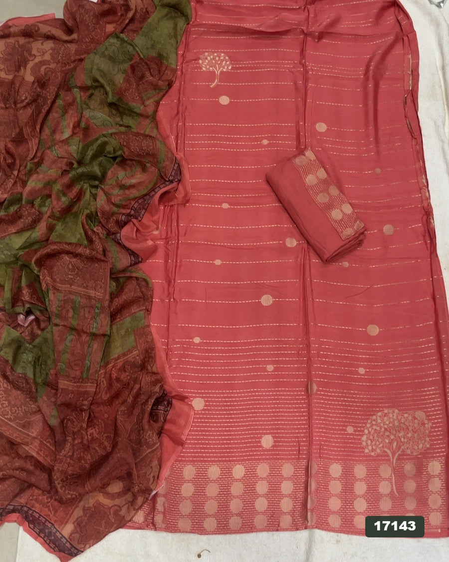 Pure Bamberg Muslin Silk Embroidery Suit Set
