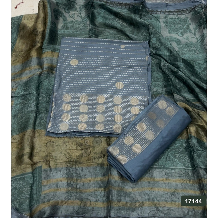 Pure Bamberg Muslin Silk Embroidery Suit Set