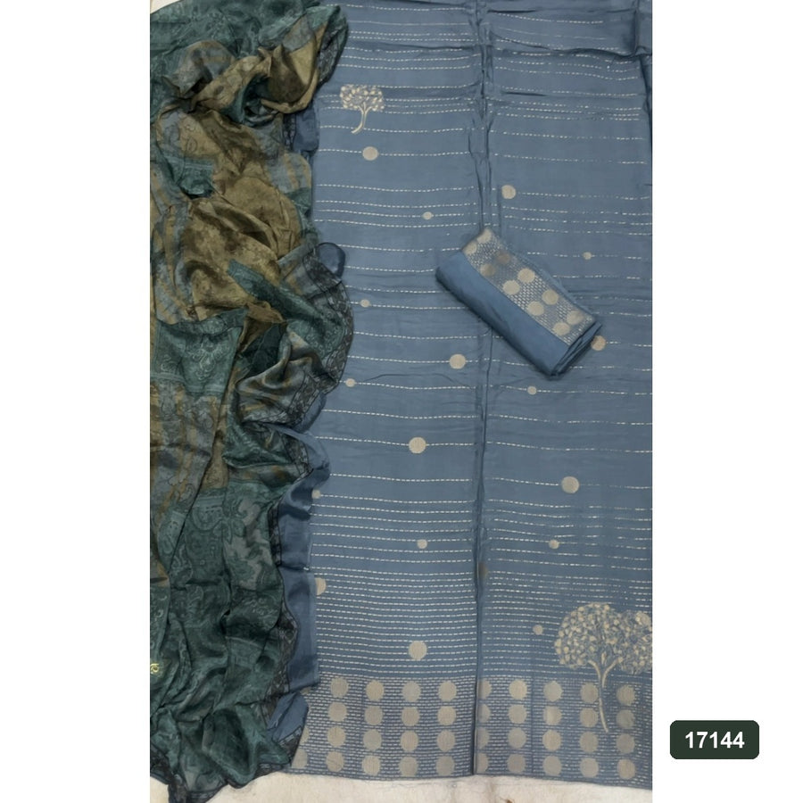 Pure Bamberg Muslin Silk Embroidery Suit Set