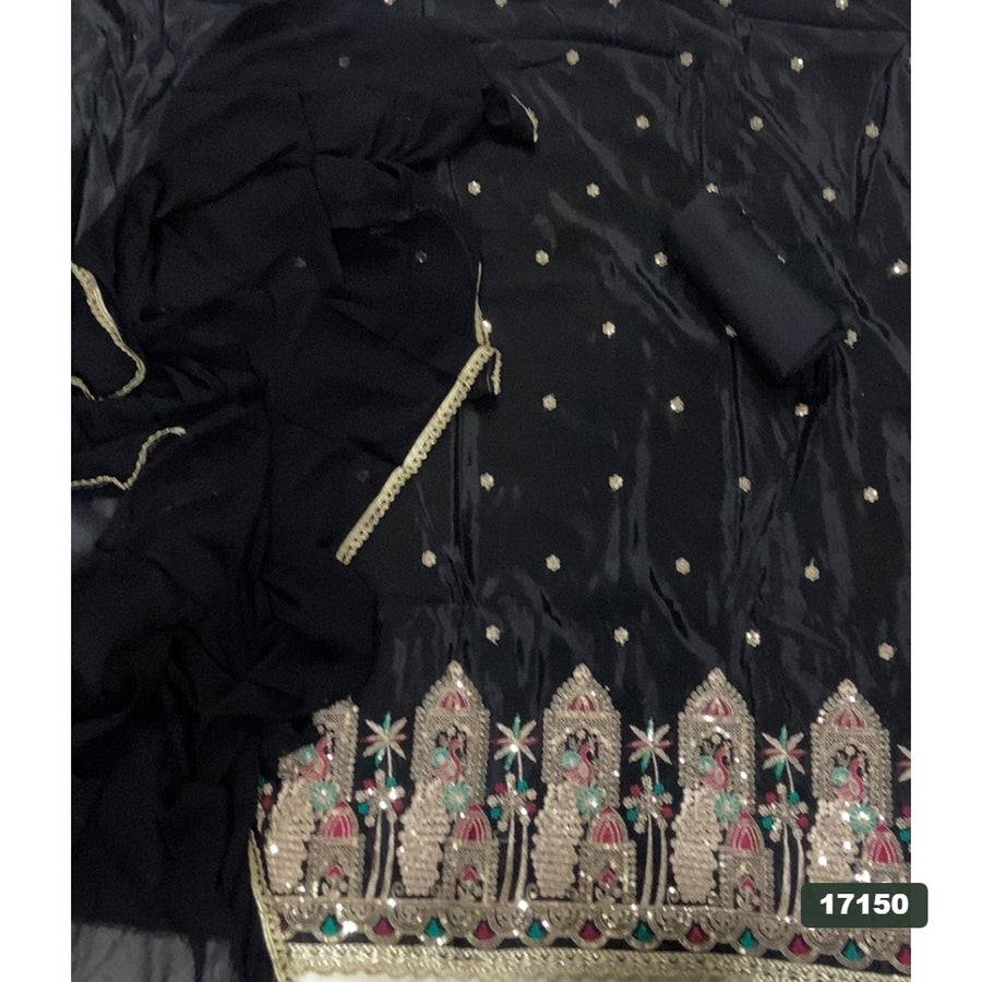 Glass Organza Silk Embroidery Suit Set