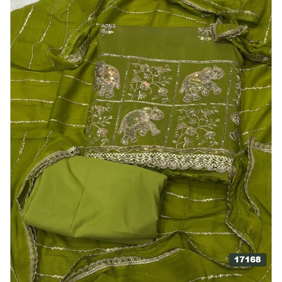 Shimmer Silk Embroidery Suit Set