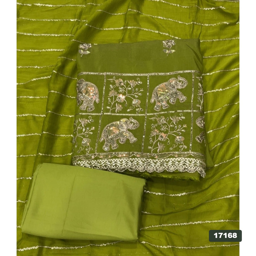 Shimmer Silk Embroidery Suit Set