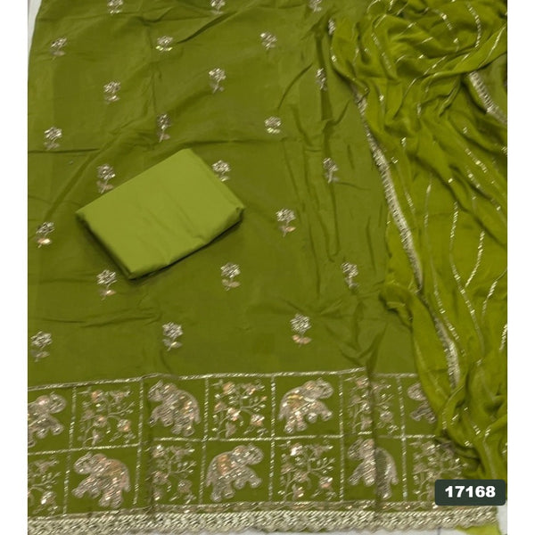 Shimmer Silk Embroidery Suit Set