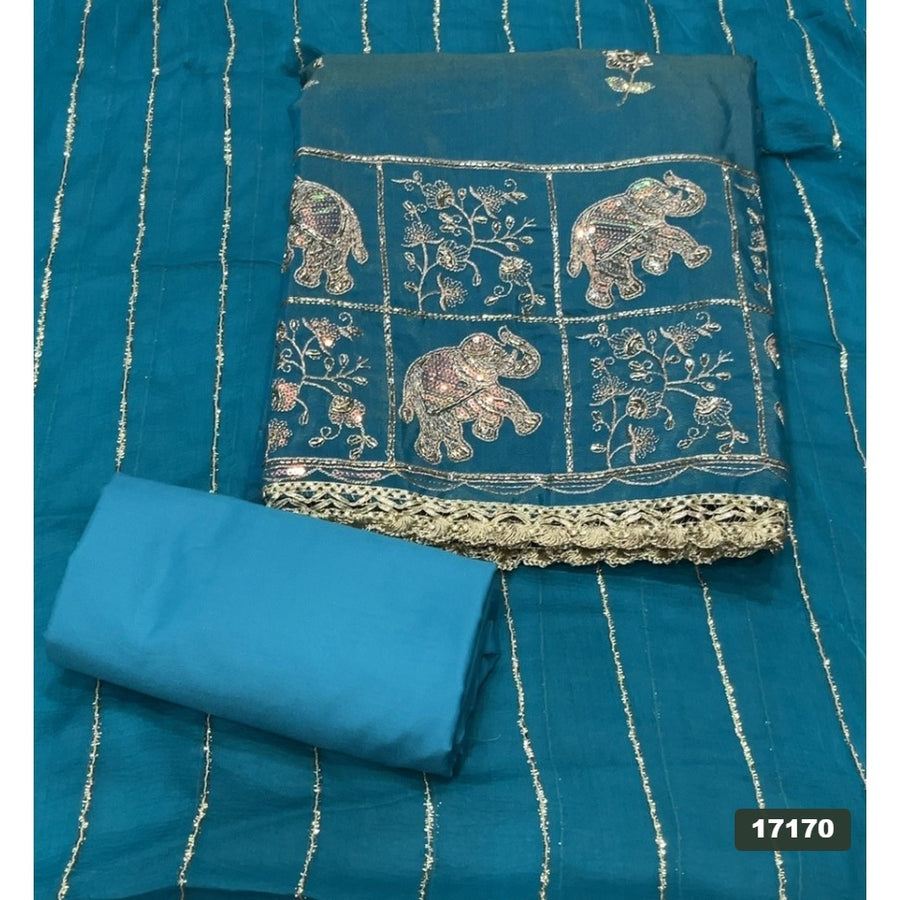 Shimmer Silk Embroidery Suit Set