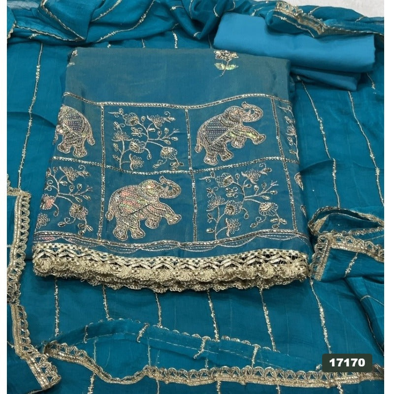 Shimmer Silk Embroidery Suit Set