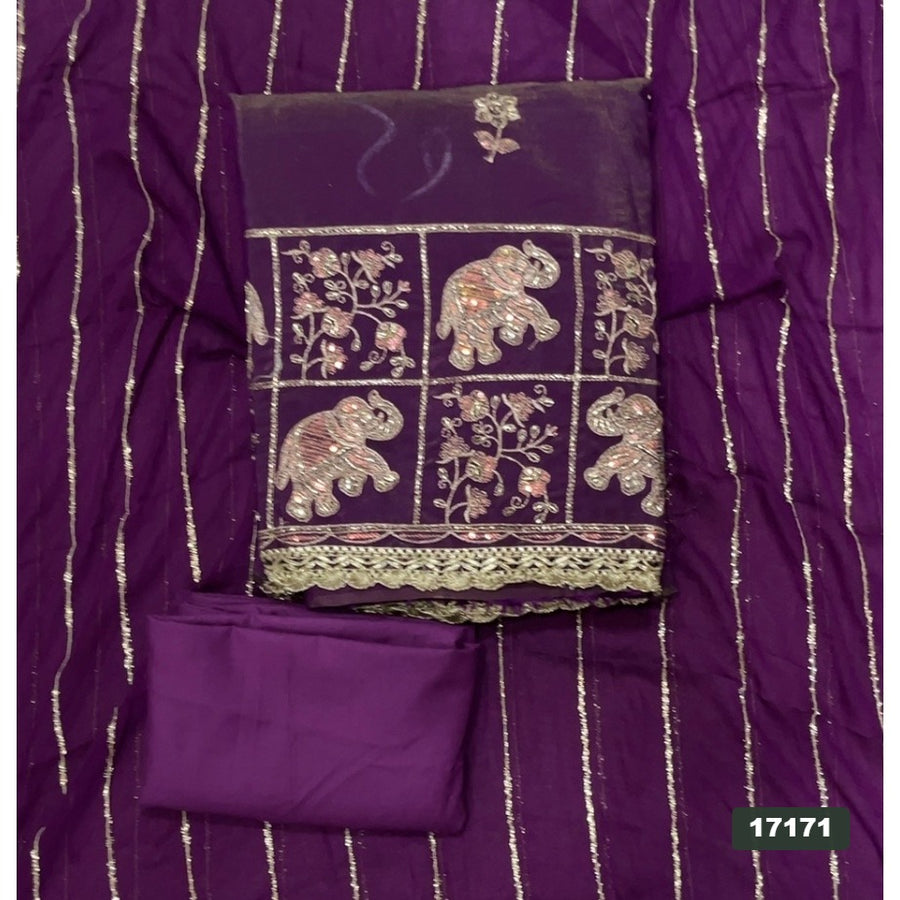 Shimmer Silk Embroidery Suit Set