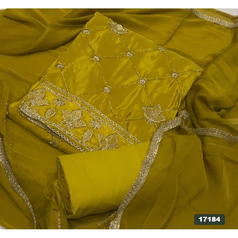 Glass Organza Silk Embroidery Suit Set