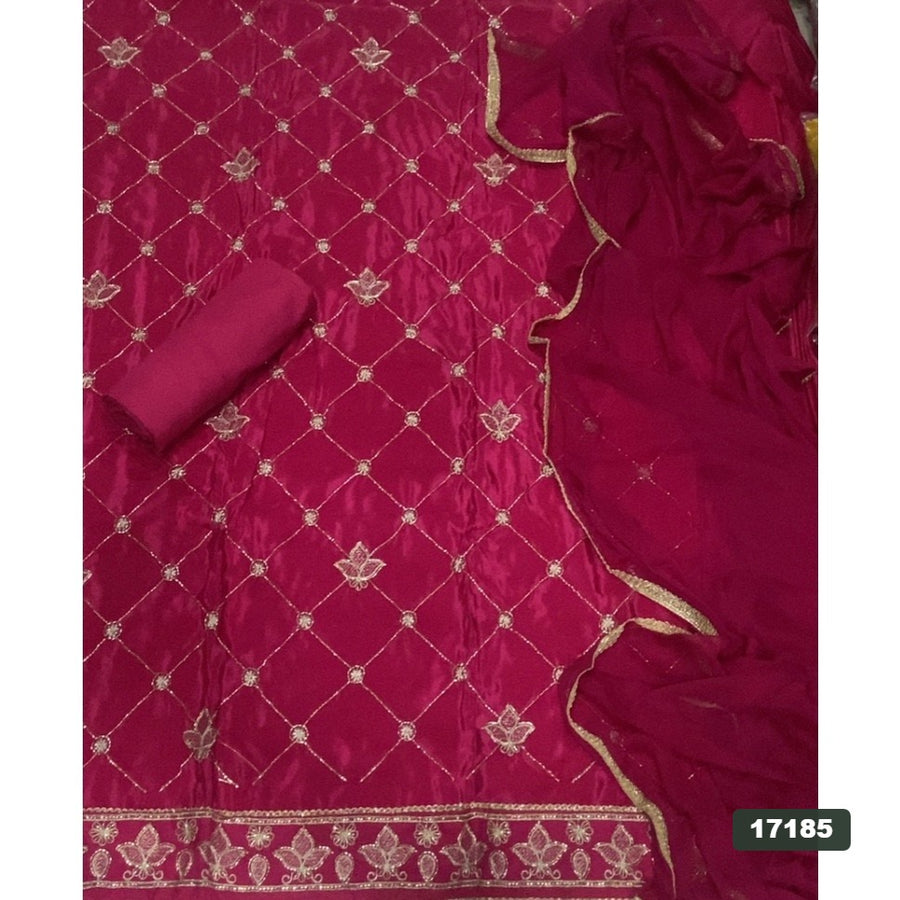 Glass Organza Silk Embroidery Suit Set