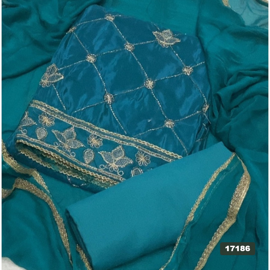 Glass Organza Silk Embroidery Suit Set