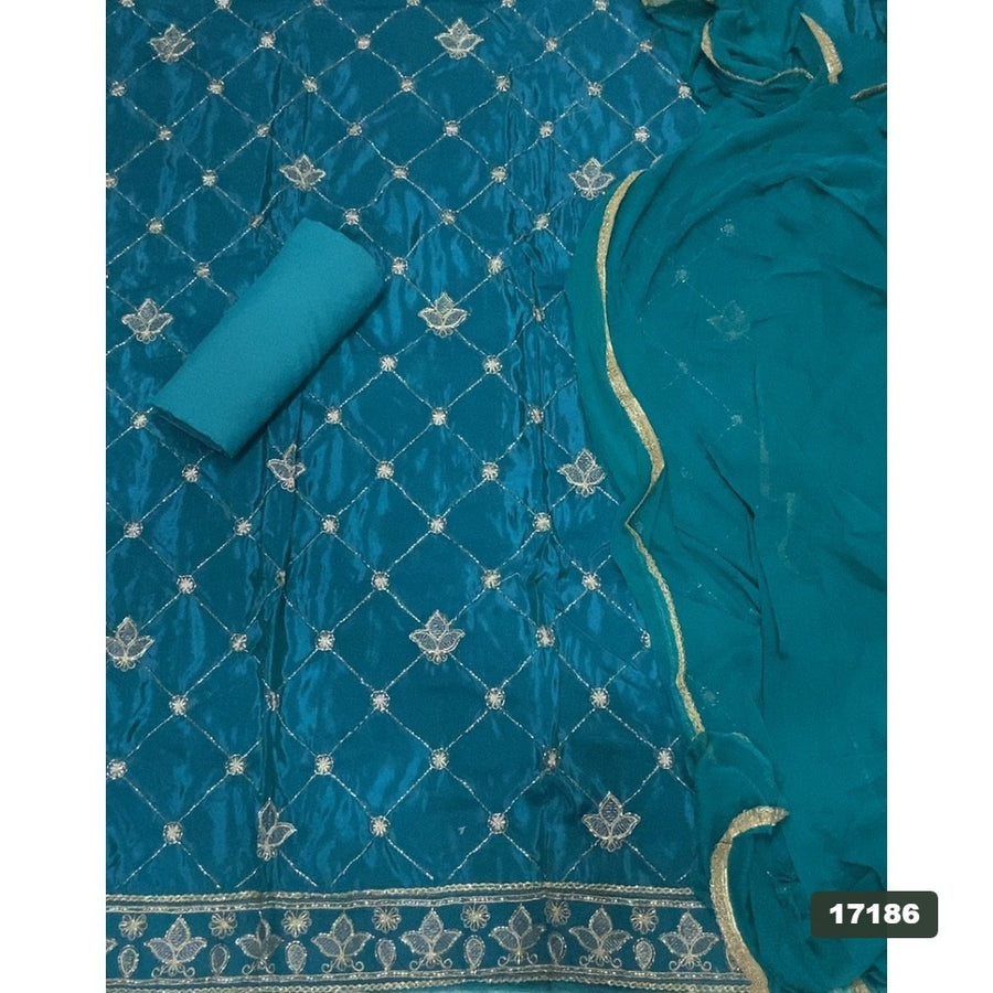Glass Organza Silk Embroidery Suit Set