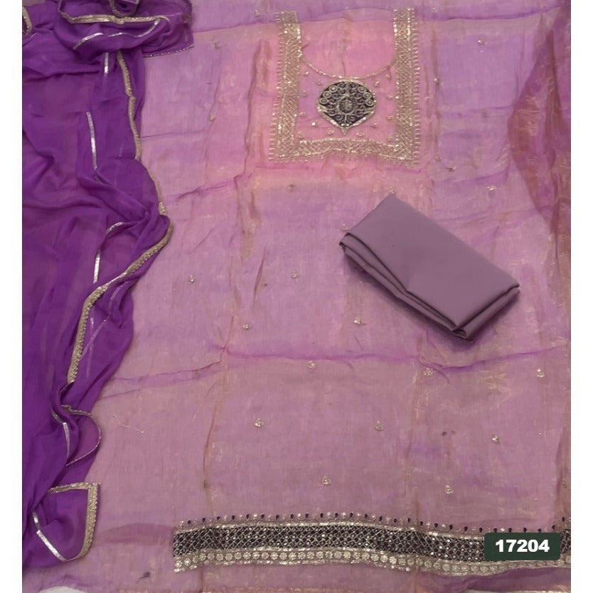 Silk Embroidery Suit Set