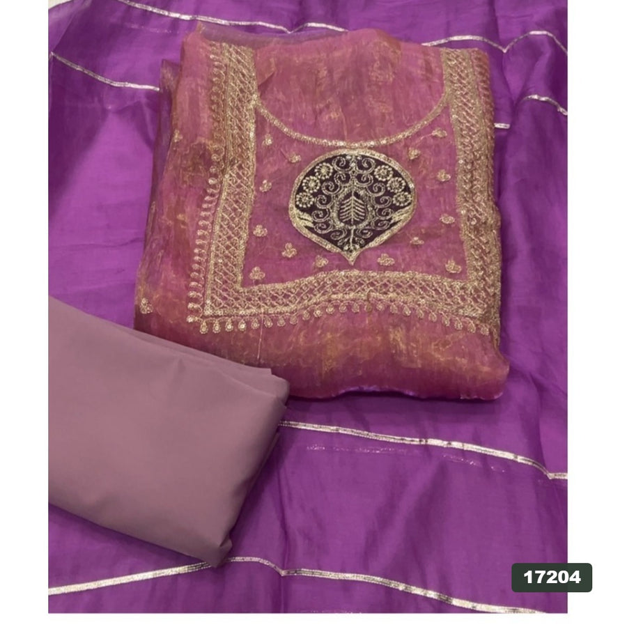 Silk Embroidery Suit Set
