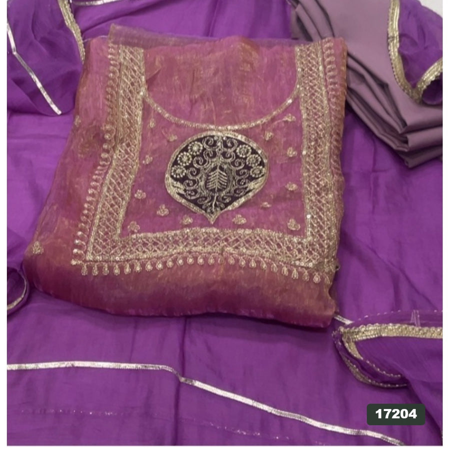 Silk Embroidery Suit Set