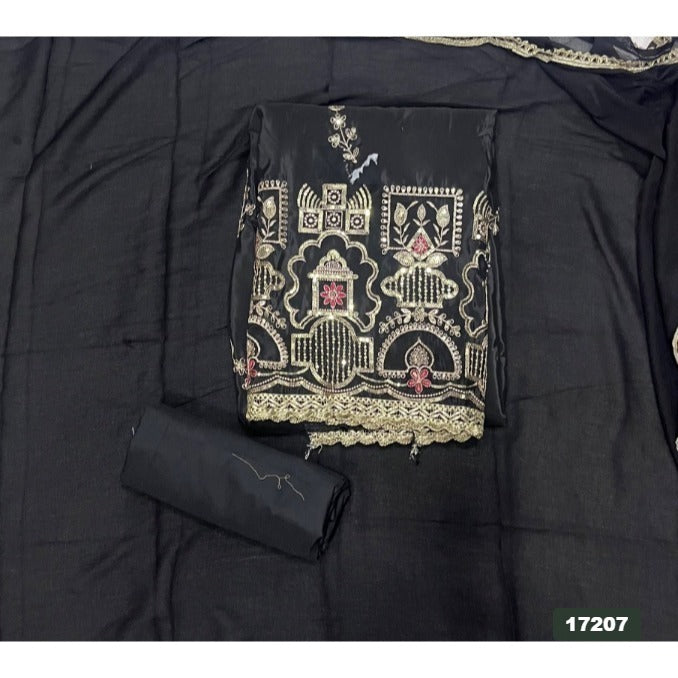 Glass Organza Silk Embroidery Suit Set
