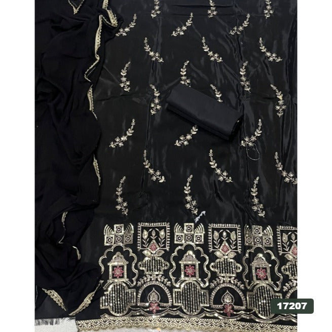 Glass Organza Silk Embroidery Suit Set