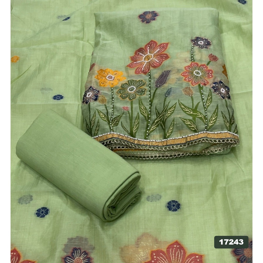 Linen Silk Embroidery Suit Set
