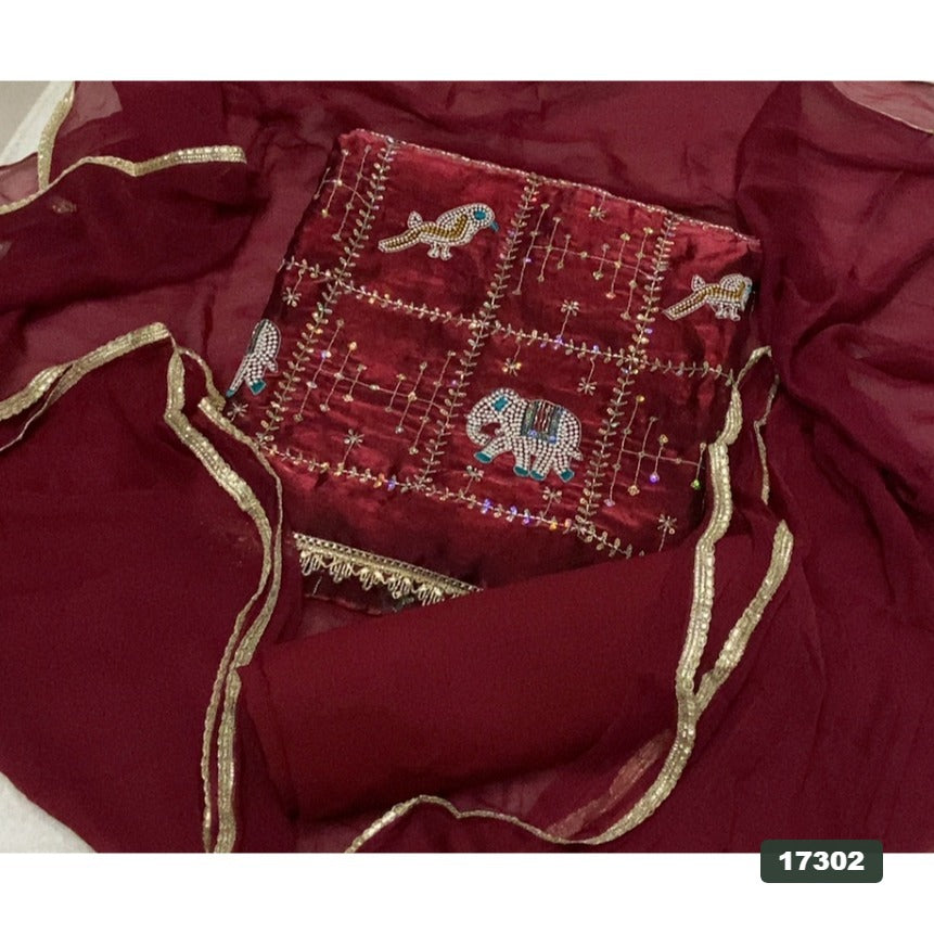 Skylon Silk Embroidery Suit Set