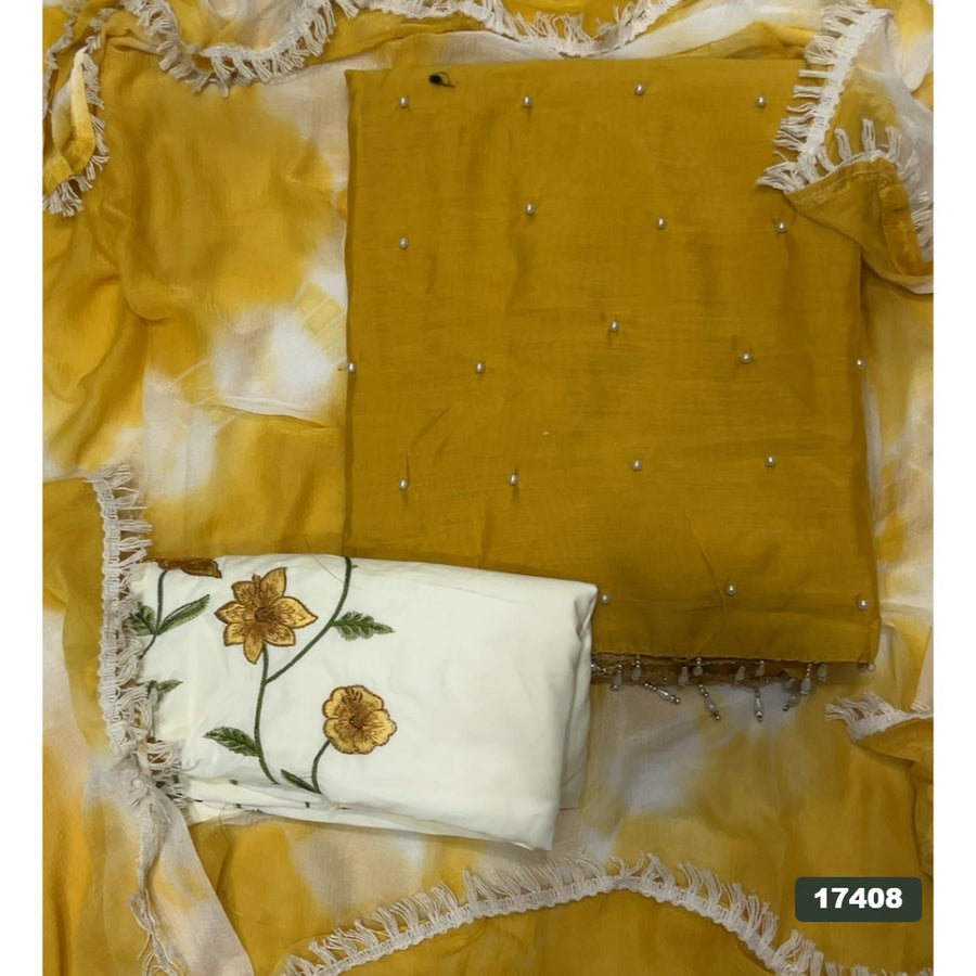 Crush Silk Embroidery Suit Set
