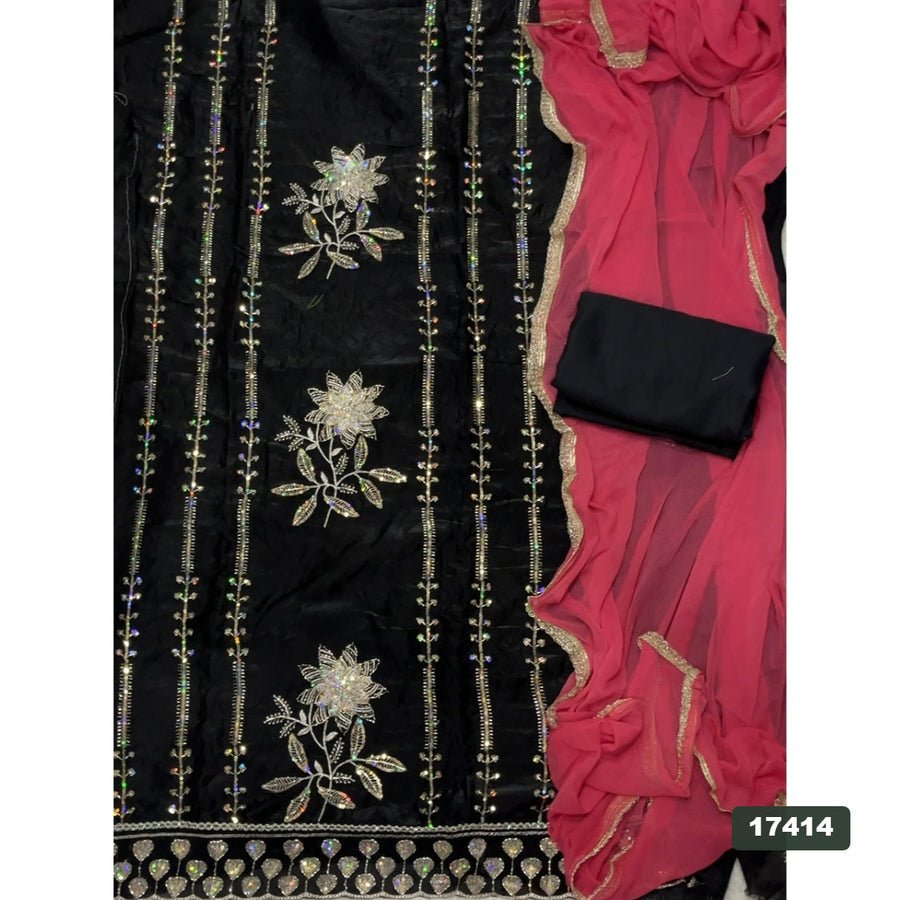 Silk Embroidery Suit Set