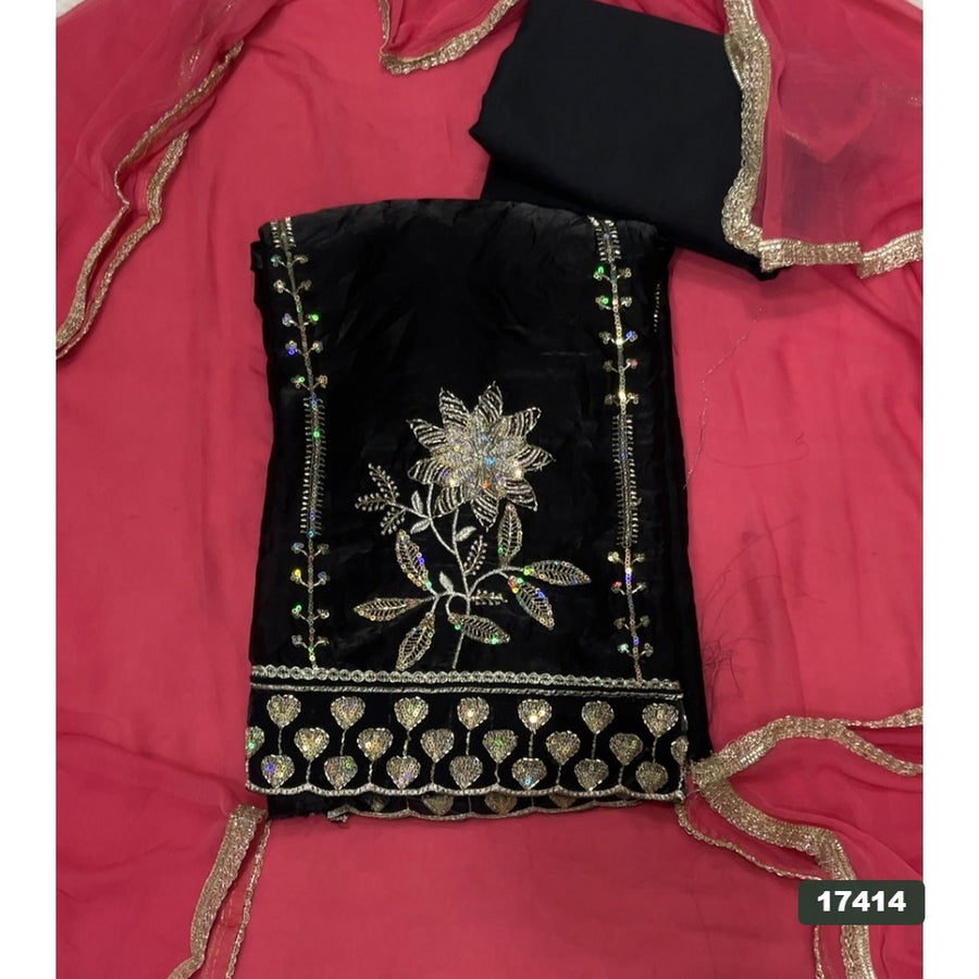 Silk Embroidery Suit Set