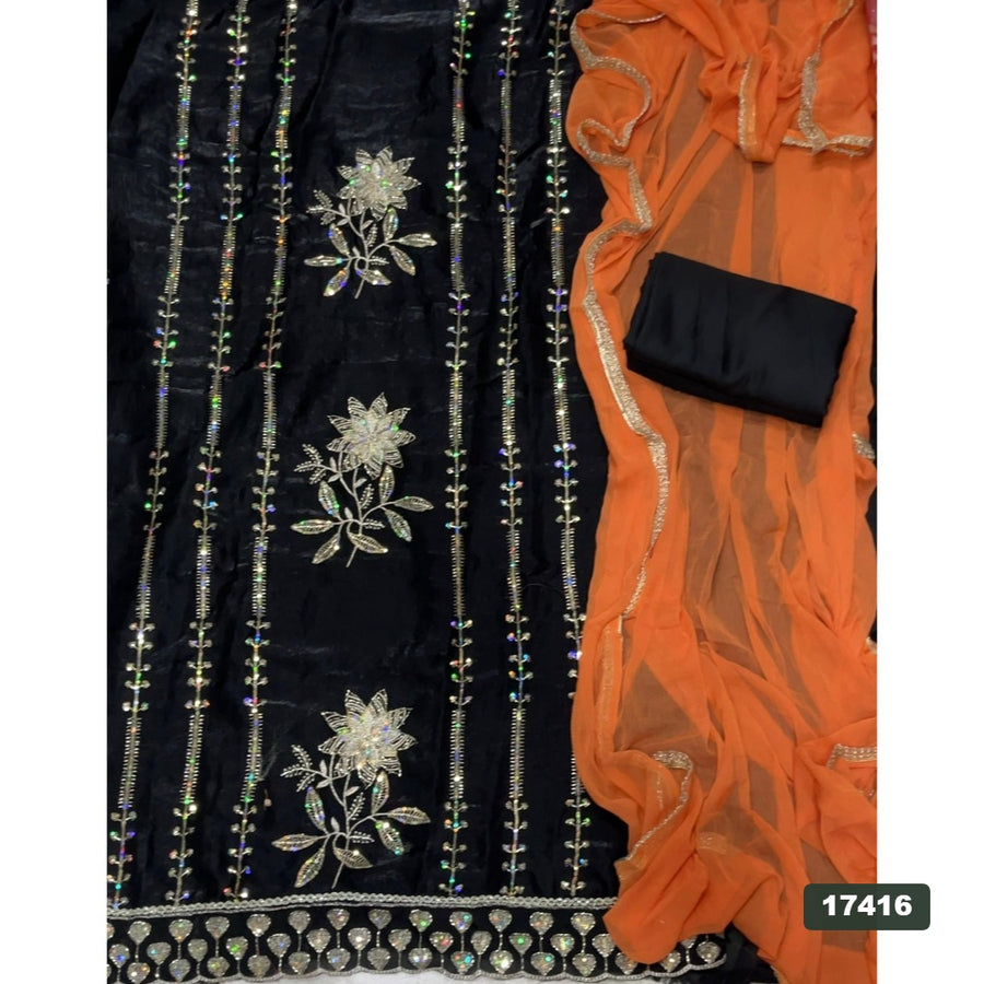Silk Embroidery Suit Set