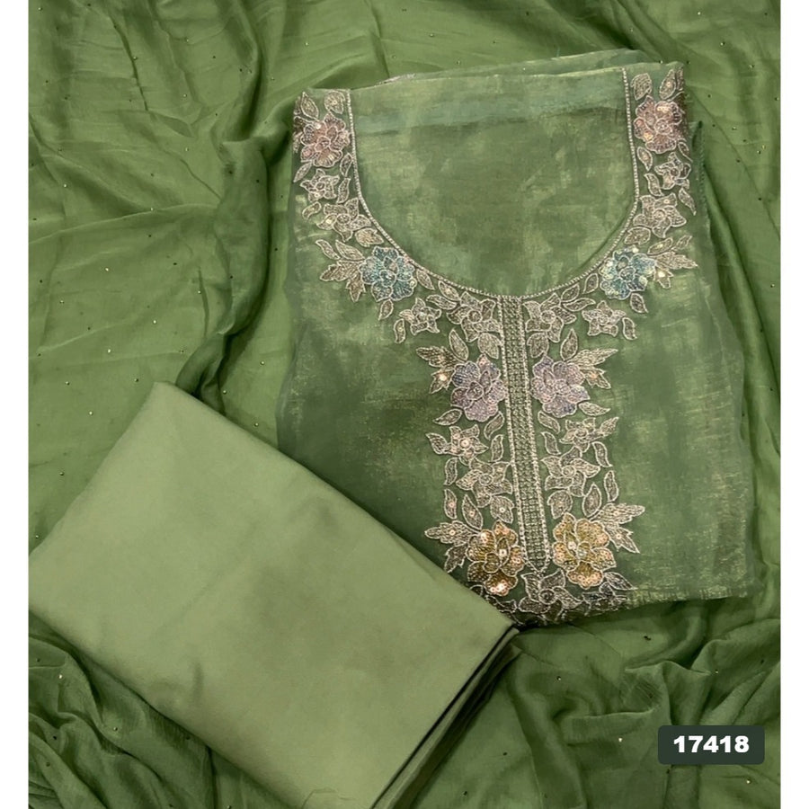 Shimmer Silk Embroidery Suit Set