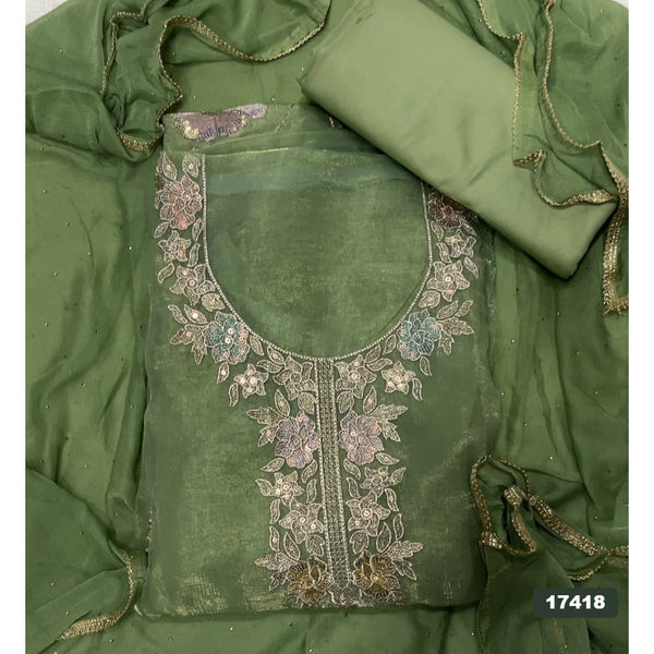 Shimmer Silk Embroidery Suit Set