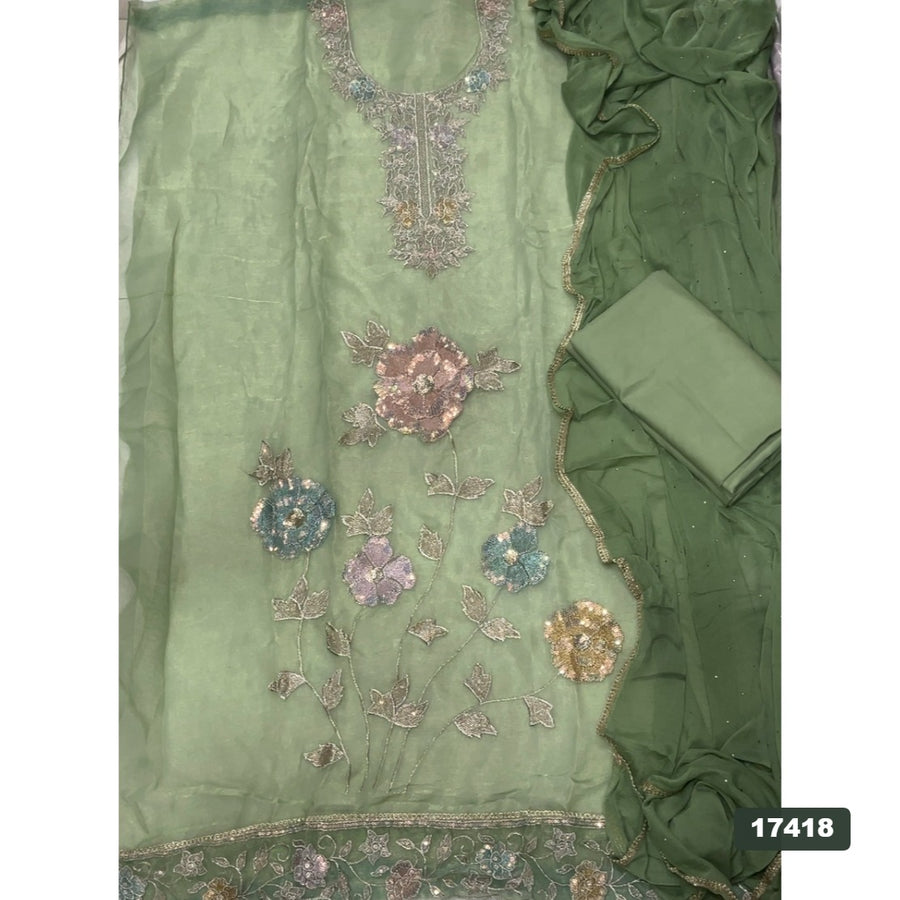 Shimmer Silk Embroidery Suit Set