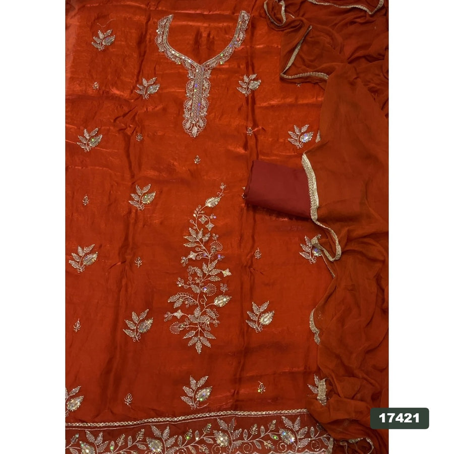 Silk Embroidery Suit Set