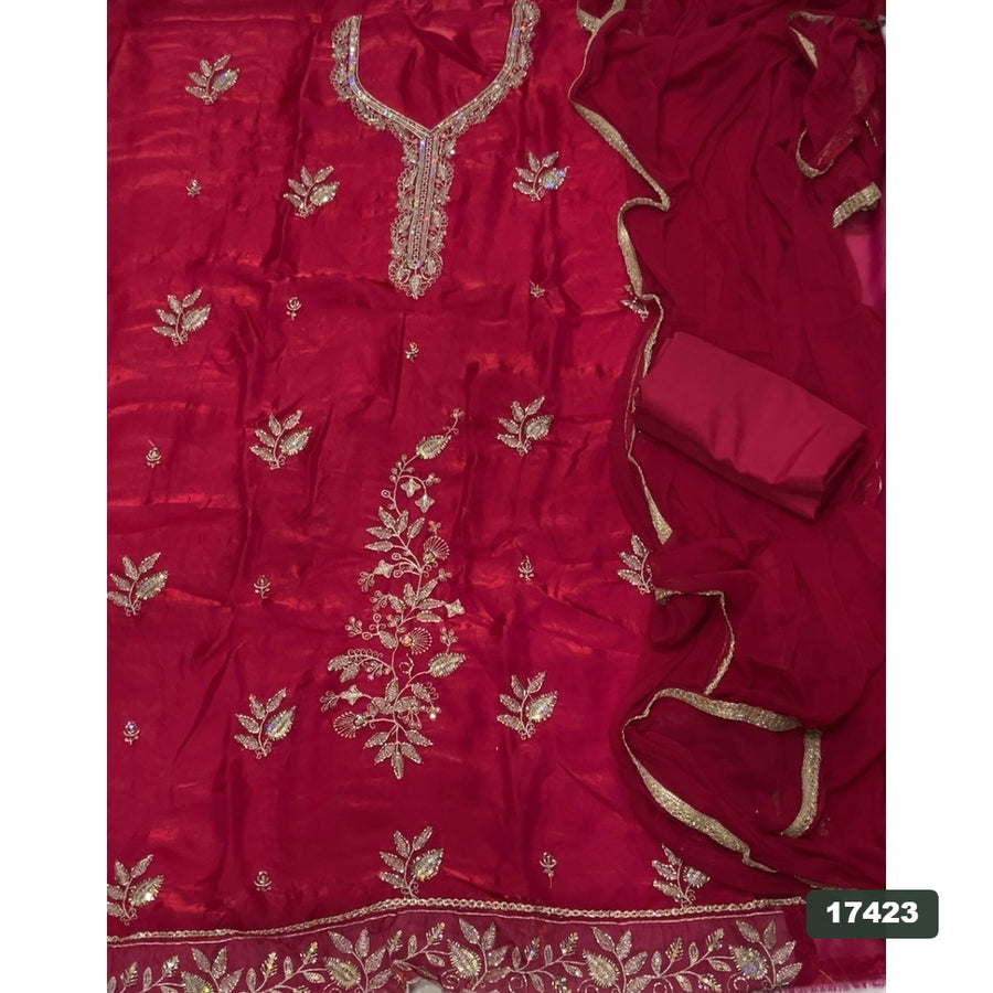 Silk Embroidery Suit Set