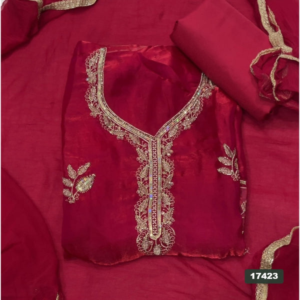 Silk Embroidery Suit Set