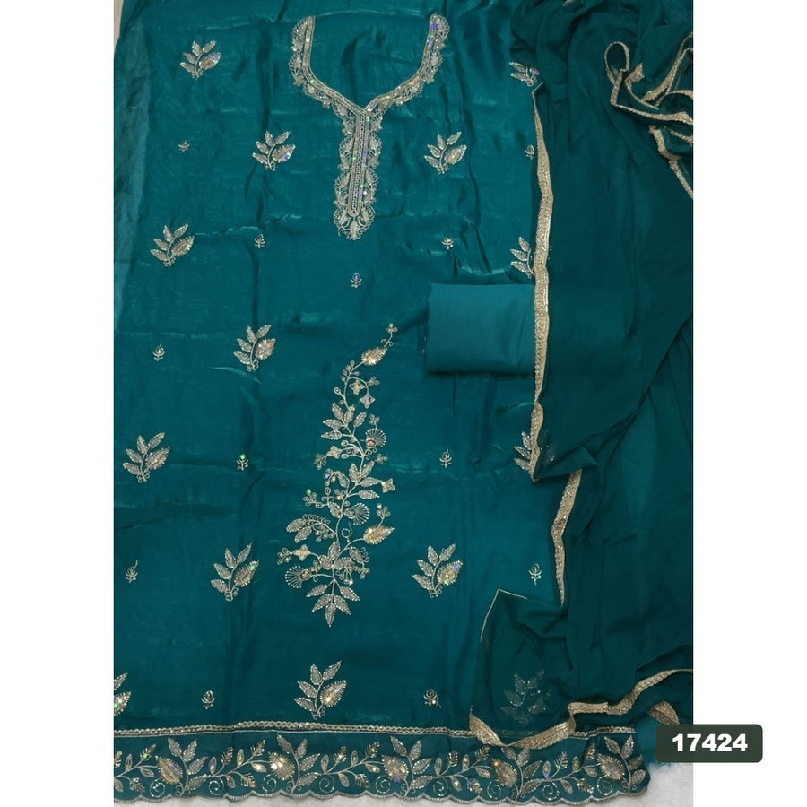 Silk Embroidery Suit Set