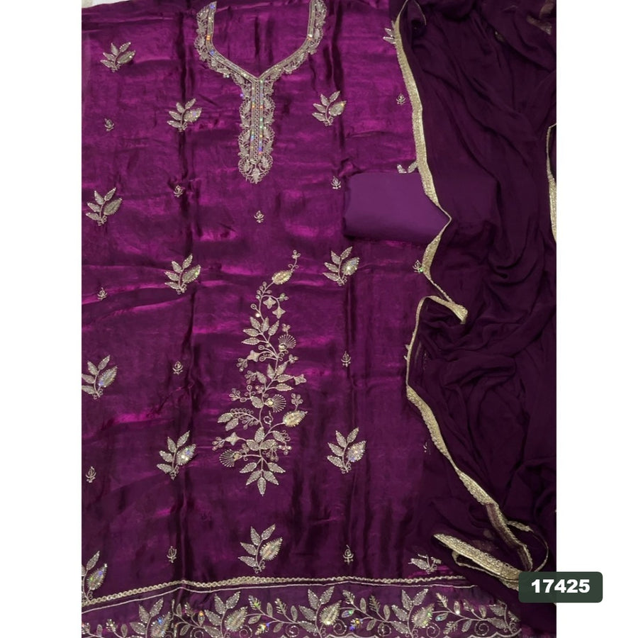Silk Embroidery Suit Set