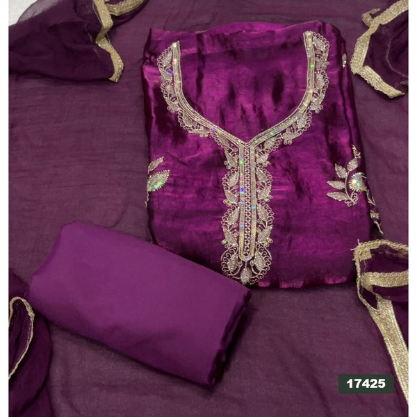 Silk Embroidery Suit Set
