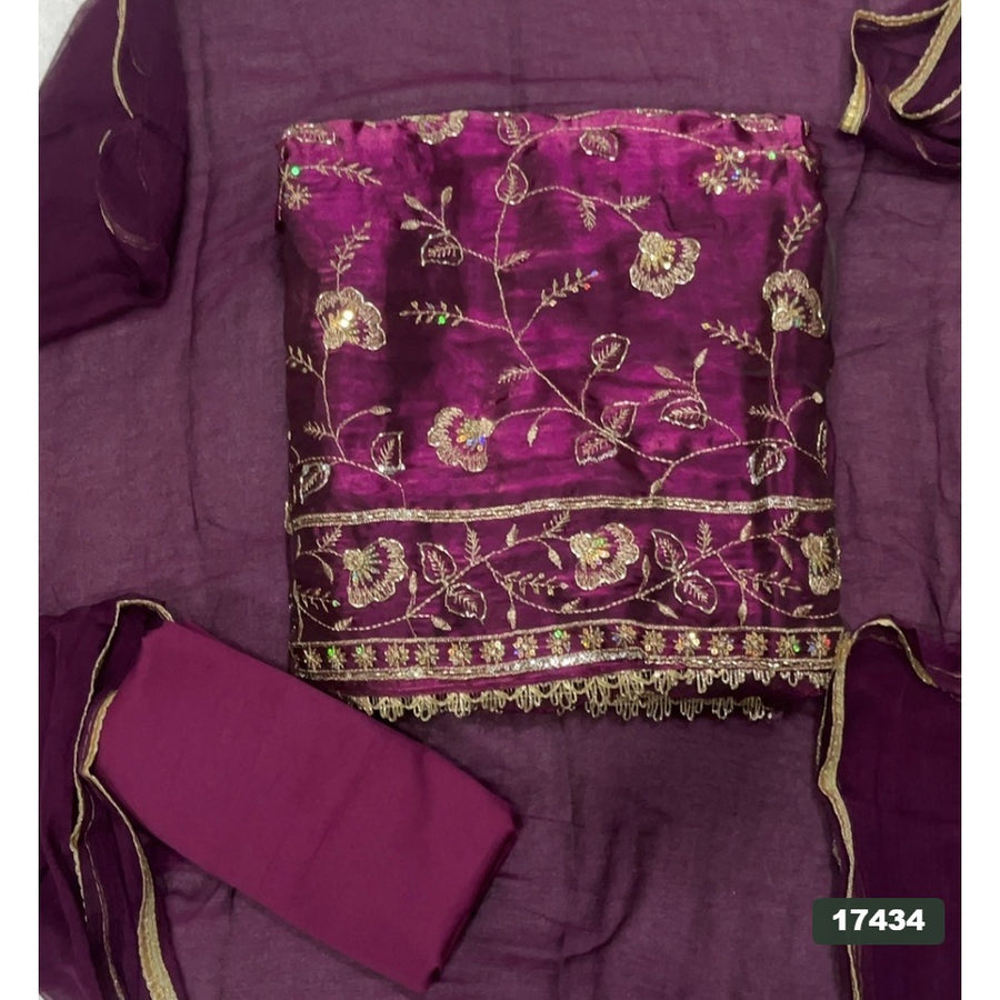Silk Embroidery Suit Set