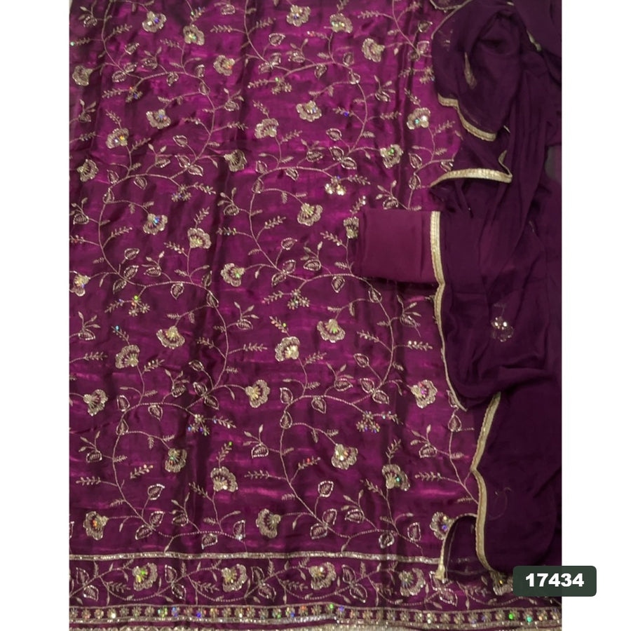 Silk Embroidery Suit Set