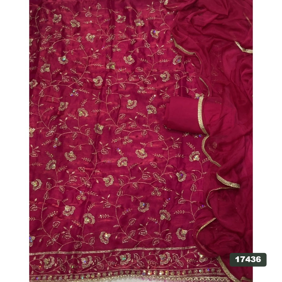 Silk Embroidery Suit Set