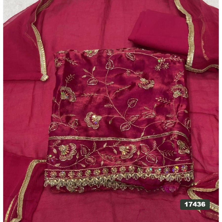 Silk Embroidery Suit Set