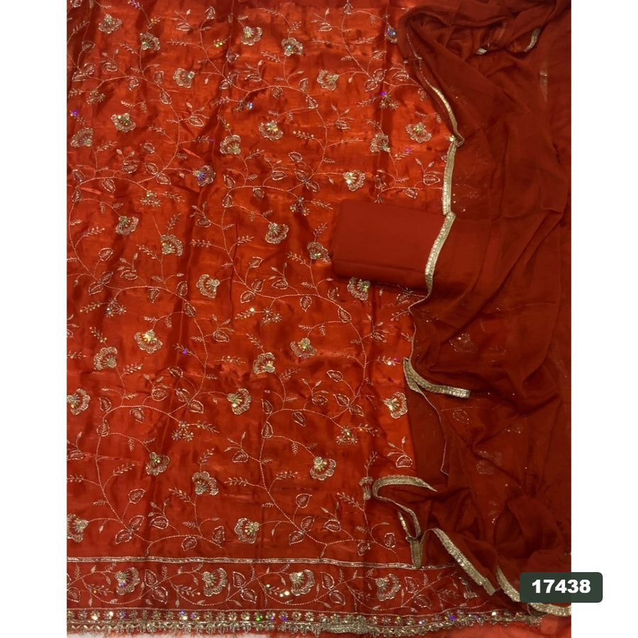 Silk Embroidery Suit Set